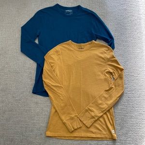 Express two cotton long sleeve crewneck tees